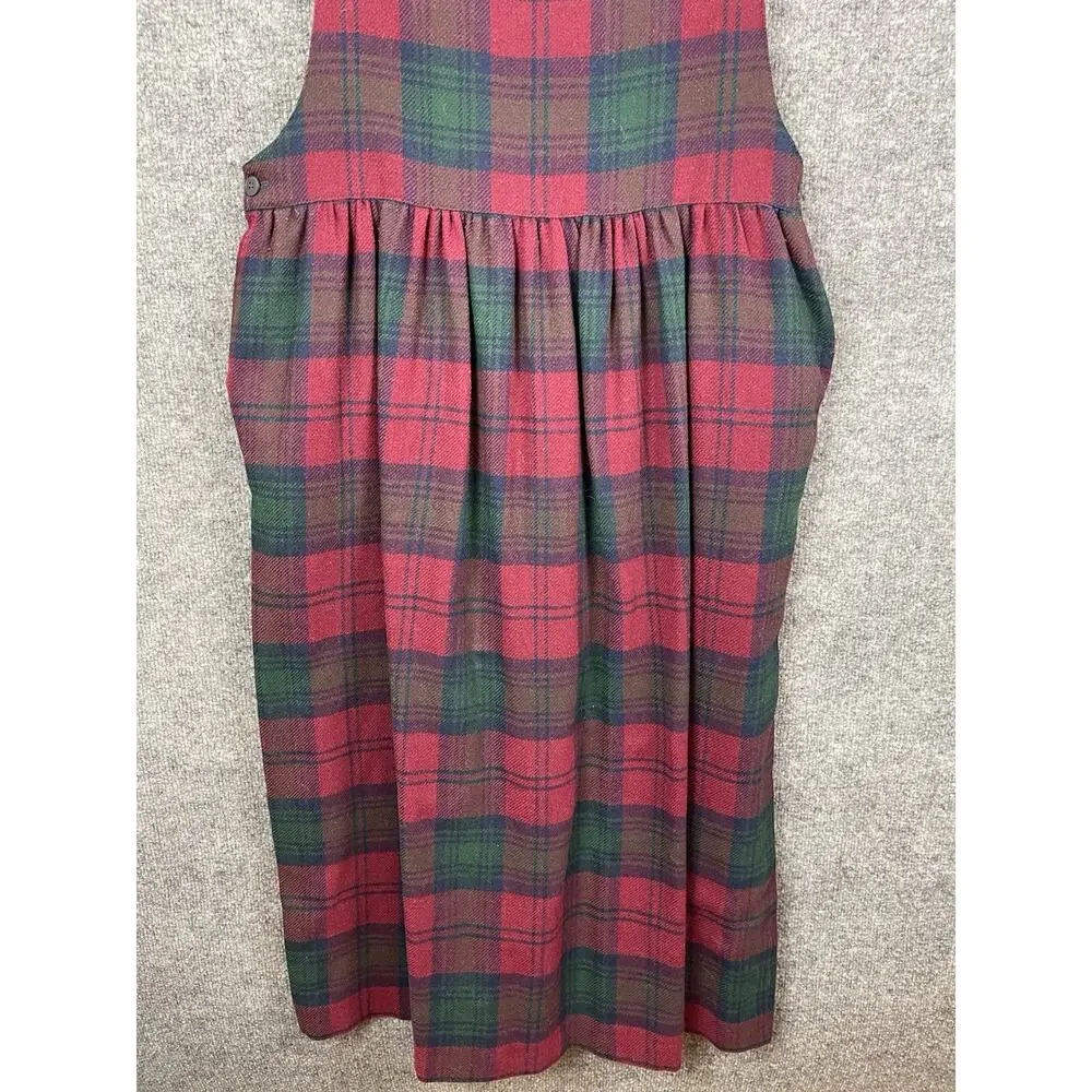 Ventage Walker & Lane Plaid Corduroy Pinafore Dress Size 12 - Picture 3 of 11